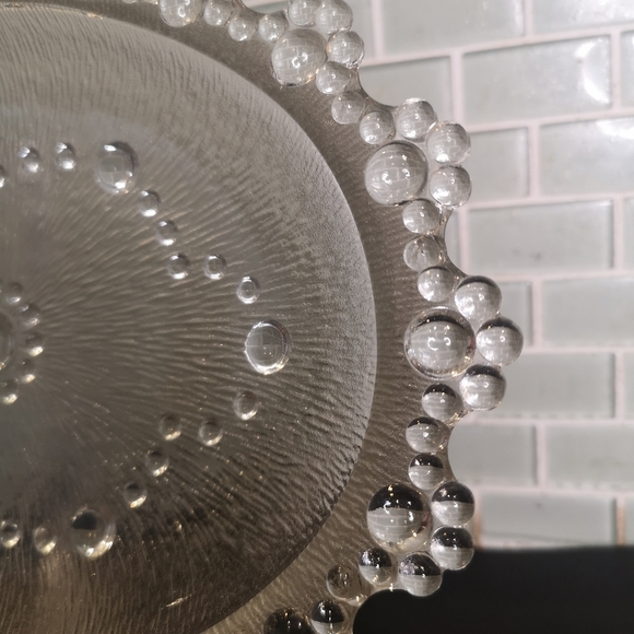 3 for$15 Vintage Collectible 10.5" Masserini Barocco Glass Italian Bubble Lace - Picture 2 of 8